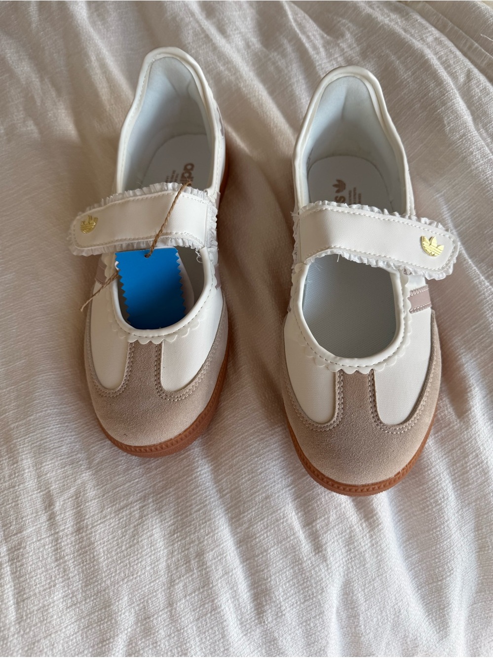 adidas women’s  White and Tan samba jane Shoes
